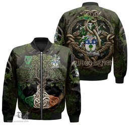 ScotsTee Shop Irish Kidd Coat of Arms Irish Jacket Family Crest Irish Is My Root Bomber Jacket
