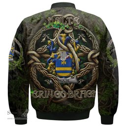 ScotsTee Shop Irish Holte or Holt Coat of Arms Irish Jacket Family Crest Irish Is My Root Bomber Jacket