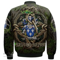 ScotsTee Shop Irish Lillie or MacLilly Coat of Arms Irish Jacket Family Crest Irish Is My Root Bomber Jacket