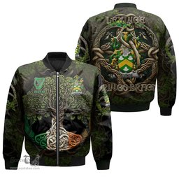 ScotsTee Shop Irish Levinge or Levens Coat of Arms Irish Jacket Family Crest Irish Is My Root Bomber Jacket