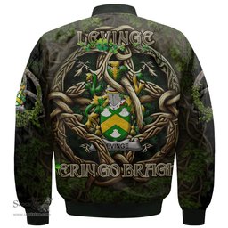ScotsTee Shop Irish Levinge or Levens Coat of Arms Irish Jacket Family Crest Irish Is My Root Bomber Jacket