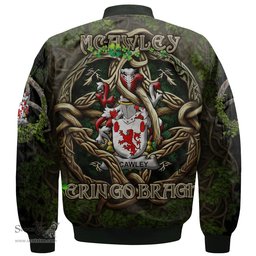 ScotsTee Shop Irish McAwley or McCawley Coat of Arms Irish Jacket Family Crest Irish Is My Root Bomber Jacket