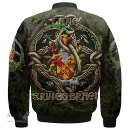 ScotsTee Shop Irish Lane Coat of Arms Irish Jacket Family Crest Irish Is My Root Bomber Jacket