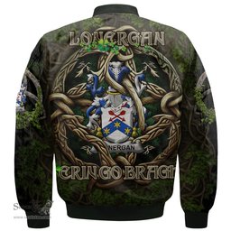 ScotsTee Shop Irish Lonergan or O Lonergan Coat of Arms Irish Jacket Family Crest Irish Is My Root Bomber Jacket