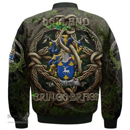 ScotsTee Shop Irish Holland Coat of Arms Irish Jacket Family Crest Irish Is My Root Bomber Jacket