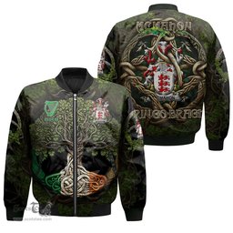 ScotsTee Shop Irish McMahon or McMahan Coat of Arms Irish Jacket Family Crest Irish Is My Root Bomber Jacket
