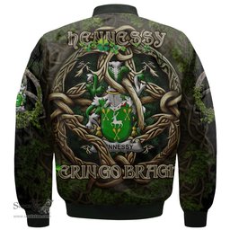 ScotsTee Shop Irish Hennessy or O Hennessy Coat of Arms Irish Jacket Family Crest Irish Is My Root Bomber Jacket