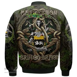 ScotsTee Shop Irish Margetson Coat of Arms Irish Jacket Family Crest Irish Is My Root Bomber Jacket