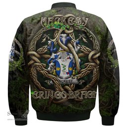 ScotsTee Shop Irish Mackesy Coat of Arms Irish Jacket Family Crest Irish Is My Root Bomber Jacket