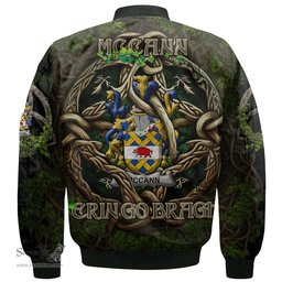 ScotsTee Shop Irish McCann Coat of Arms Irish Jacket Family Crest Irish Is My Root Bomber Jacket