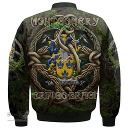 ScotsTee Shop Irish Montgomery Coat of Arms Irish Jacket Family Crest Irish Is My Root Bomber Jacket