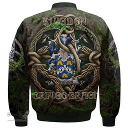 ScotsTee Shop Irish Kingdon Coat of Arms Irish Jacket Family Crest Irish Is My Root Bomber Jacket