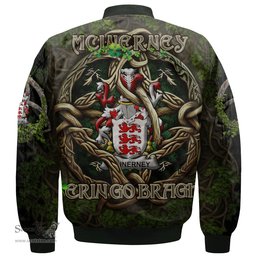 ScotsTee Shop Irish McInerney Coat of Arms Irish Jacket Family Crest Irish Is My Root Bomber Jacket