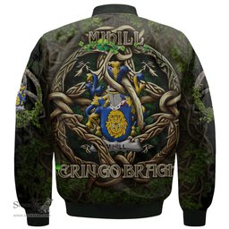 ScotsTee Shop Irish Mihill Coat of Arms Irish Jacket Family Crest Irish Is My Root Bomber Jacket