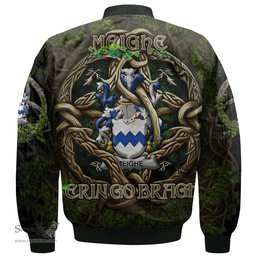 ScotsTee Shop Irish Meighe Coat of Arms Irish Jacket Family Crest Irish Is My Root Bomber Jacket