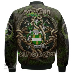 ScotsTee Shop Irish McKenna or Kennagh Coat of Arms Irish Jacket Family Crest Irish Is My Root Bomber Jacket
