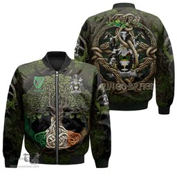 ScotsTee Shop Irish Lowry or Lavery Coat of Arms Irish Jacket Family Crest Irish Is My Root Bomber Jacket