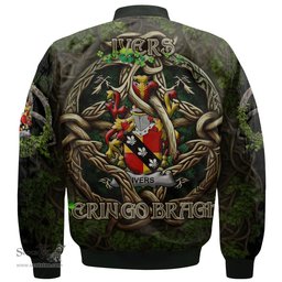 ScotsTee Shop Irish Ivers Coat of Arms Irish Jacket Family Crest Irish Is My Root Bomber Jacket
