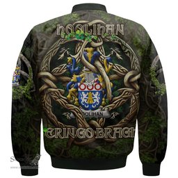 ScotsTee Shop Irish Hoolihan or O Holohan Coat of Arms Irish Jacket Family Crest Irish Is My Root Bomber Jacket