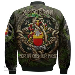 ScotsTee Shop Irish McCarron Coat of Arms Irish Jacket Family Crest Irish Is My Root Bomber Jacket