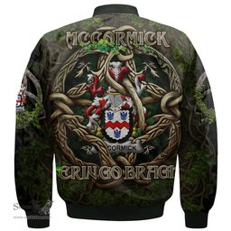 ScotsTee Shop Irish McCormick Coat of Arms Irish Jacket Family Crest Irish Is My Root Bomber Jacket