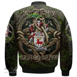ScotsTee Shop Irish McCarthy Coat of Arms Irish Jacket Family Crest Irish Is My Root Bomber Jacket