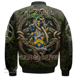ScotsTee Shop Irish Mitchell Coat of Arms Irish Jacket Family Crest Irish Is My Root Bomber Jacket