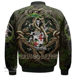 ScotsTee Shop Irish Kellett Coat of Arms Irish Jacket Family Crest Irish Is My Root Bomber Jacket