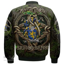 ScotsTee Shop Irish McDaniel or Daniel Coat of Arms Irish Jacket Family Crest Irish Is My Root Bomber Jacket