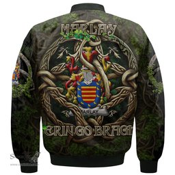 ScotsTee Shop Irish Marlay or O Marley Coat of Arms Irish Jacket Family Crest Irish Is My Root Bomber Jacket