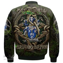 ScotsTee Shop Irish McDonnell Coat of Arms Irish Jacket Family Crest Irish Is My Root Bomber Jacket