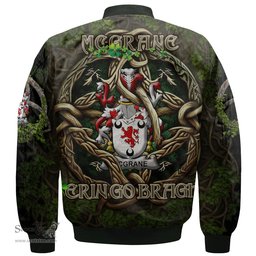 ScotsTee Shop Irish McGrane or McGrann Coat of Arms Irish Jacket Family Crest Irish Is My Root Bomber Jacket