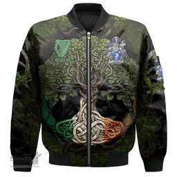 ScotsTee Shop Irish Joynt Coat of Arms Irish Jacket Family Crest Irish Is My Root Bomber Jacket
