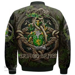 ScotsTee Shop Irish McHugh or MacHugh Coat of Arms Irish Jacket Family Crest Irish Is My Root Bomber Jacket