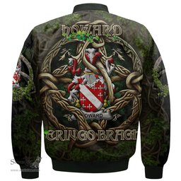 ScotsTee Shop Irish Howard Coat of Arms Irish Jacket Family Crest Irish Is My Root Bomber Jacket