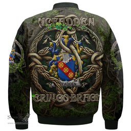 ScotsTee Shop Irish McFadden or McFadyen Coat of Arms Irish Jacket Family Crest Irish Is My Root Bomber Jacket