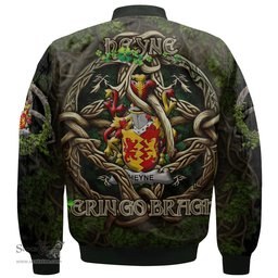 ScotsTee Shop Irish Heyne or O Heyne Coat of Arms Irish Jacket Family Crest Irish Is My Root Bomber Jacket