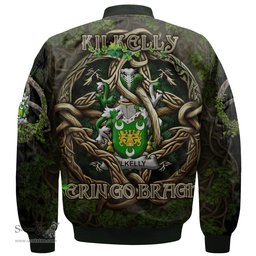 ScotsTee Shop Irish Kilkelly or Killikelly Coat of Arms Irish Jacket Family Crest Irish Is My Root Bomber Jacket