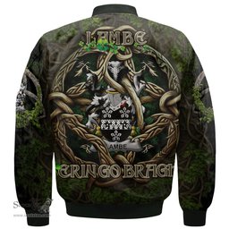 ScotsTee Shop Irish Lambe Coat of Arms Irish Jacket Family Crest Irish Is My Root Bomber Jacket