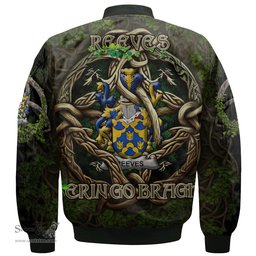 ScotsTee Shop Irish Reeves Coat of Arms Irish Jacket Family Crest Irish Is My Root Bomber Jacket