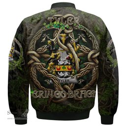 ScotsTee Shop Irish Tyler Coat of Arms Irish Jacket Family Crest Irish Is My Root Bomber Jacket
