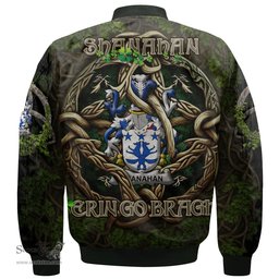 ScotsTee Shop Irish Shanahan or O Shanahan Coat of Arms Irish Jacket Family Crest Irish Is My Root Bomber Jacket