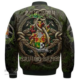 ScotsTee Shop Irish Sullivan or O Sullivan Beare Coat of Arms Irish Jacket Family Crest Irish Is My Root Bomber Jacket