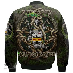 ScotsTee Shop Irish Rafferty or O Rafferty Coat of Arms Irish Jacket Family Crest Irish Is My Root Bomber Jacket