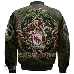 ScotsTee Shop Irish Prior Coat of Arms Irish Jacket Family Crest Irish Is My Root Bomber Jacket