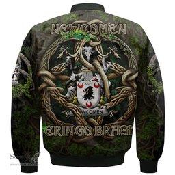 ScotsTee Shop Irish Newcomen or Newcombe Coat of Arms Irish Jacket Family Crest Irish Is My Root Bomber Jacket