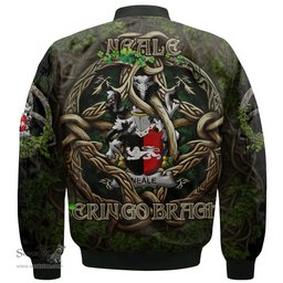ScotsTee Shop Irish Neale Coat of Arms Irish Jacket Family Crest Irish Is My Root Bomber Jacket