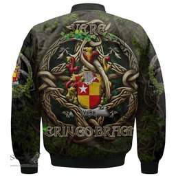 ScotsTee Shop Irish Vere Coat of Arms Irish Jacket Family Crest Irish Is My Root Bomber Jacket