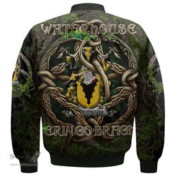 ScotsTee Shop Irish Waterhouse Coat of Arms Irish Jacket Family Crest Irish Is My Root Bomber Jacket