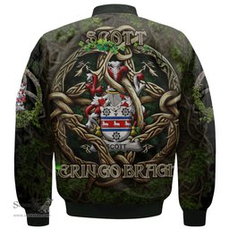 ScotsTee Shop Irish Scott Coat of Arms Irish Jacket Family Crest Irish Is My Root Bomber Jacket